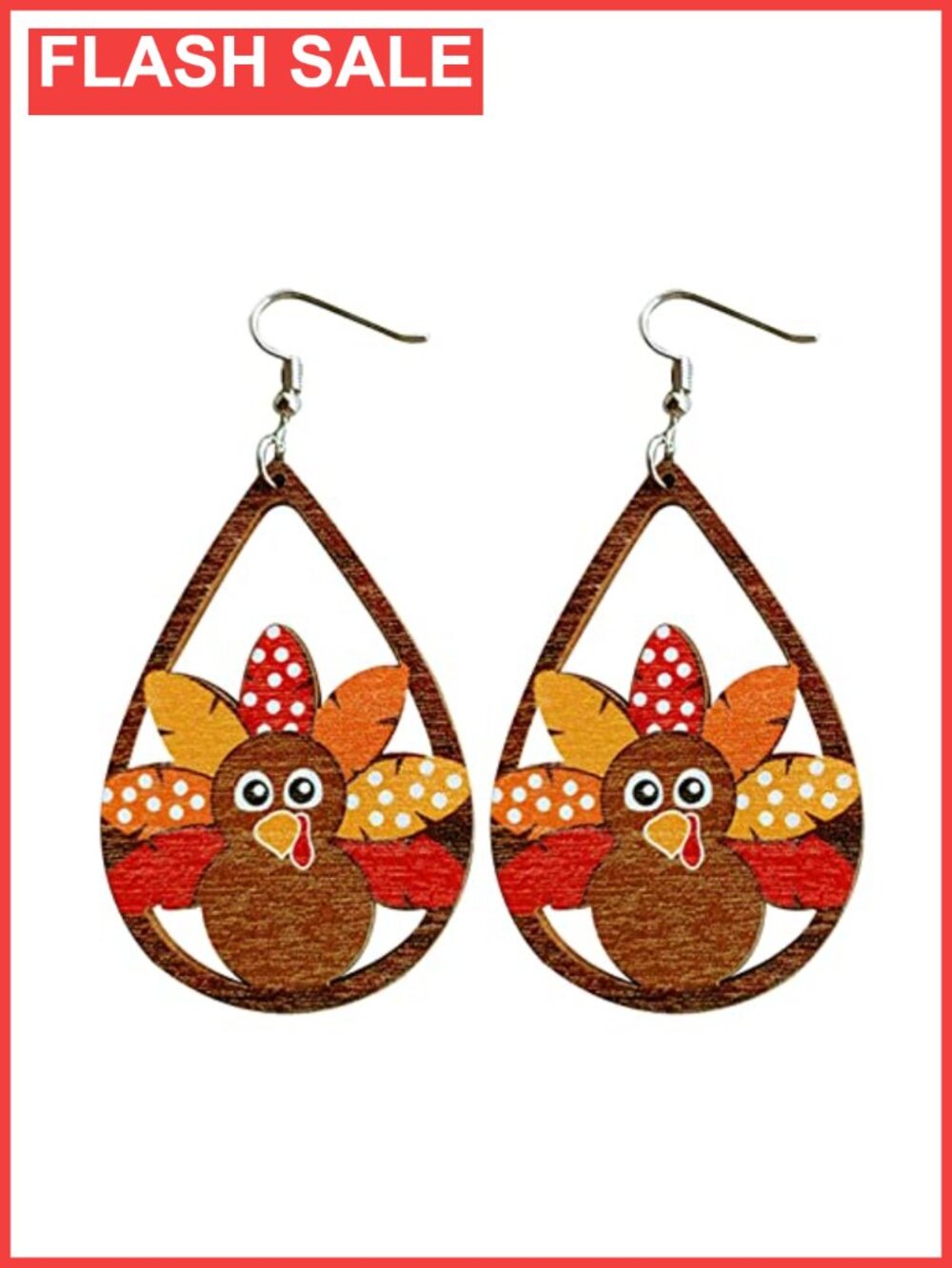 Wooden Thanksgiving Dangle Earrings Fall Turkey Pumpkin Maple Leaf Jewelry